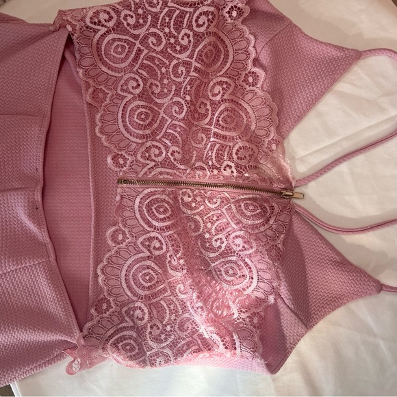 NWOT 🥀 Women's PINK Iris Mini Backless Lace Dress - Picture 10 of 10